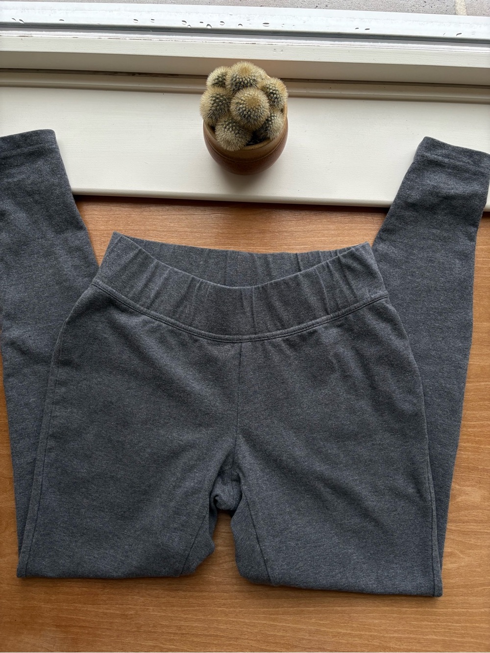 Lands' End Starfish Leggings Charcoal Gray Pull-On Leggings very good Clean